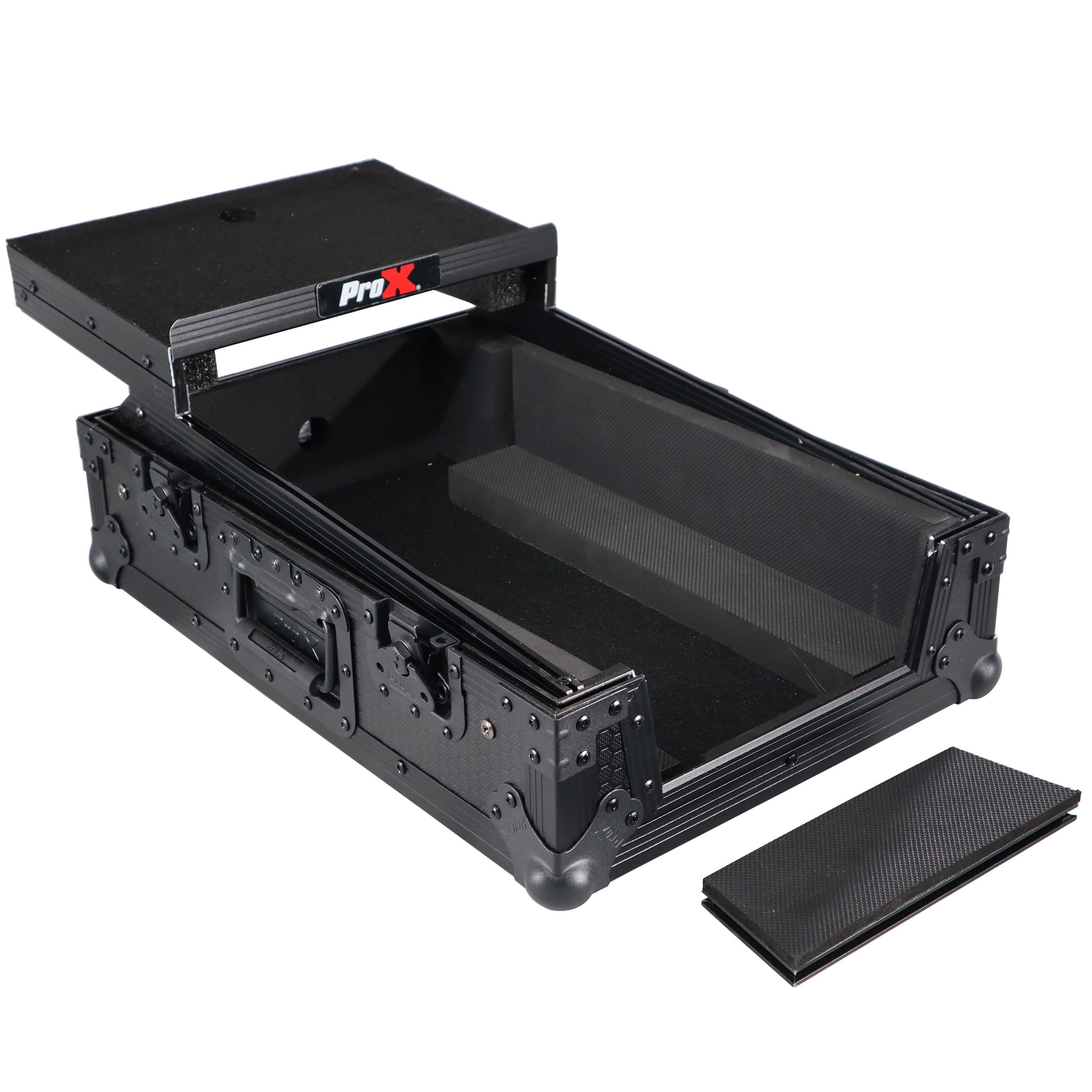 Flight Case for Pioneer DJM-S11 Mixer with Sliding Laptop Shelf | Black on Black