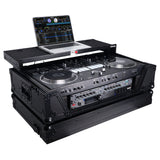 ATA Style Flight Case for Pioneer DDJ-REV7 DDJ-1000 SRT DJ Controller with 2U Rack Space Laptop Shelf Wheels LED Black Finish
