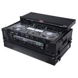 ATA Style Flight Case for Pioneer DDJ-REV7 DDJ-1000 SRT DJ Controller with 2U Rack Space Laptop Shelf Wheels LED Black Finish