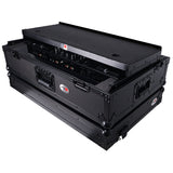 ATA Style Flight Case for Pioneer DDJ-REV7 DDJ-1000 SRT DJ Controller with 2U Rack Space Laptop Shelf Wheels LED Black Finish