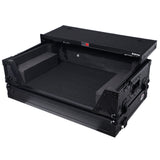ATA Style Flight Case for Pioneer DDJ-REV7 DDJ-1000 SRT DJ Controller with 2U Rack Space Laptop Shelf Wheels LED Black Finish