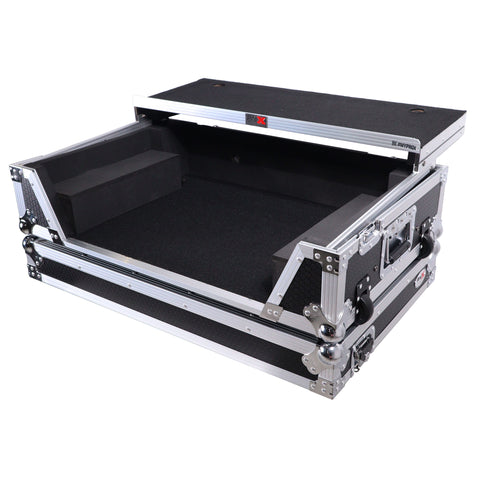 Flight Style Road Case For Pioneer DDJ-FLX10 or DDJ-GRV6 DJ Controller with Laptop Shelf 2U Rack Space Wheels