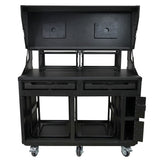 PRADO Mobile AV Broadcasting Streaming Recording Studio Workstation Case with 2x 4U Top 2x 12U Bottom Front Slamr Door All Black