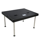 PRADO Mobile AV Broadcasting Streaming Recording Studio Workstation Case with 2x 4U Top 2x 12U Bottom Front Slamr Door All Black