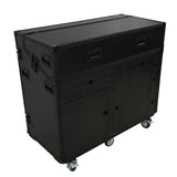 PRADO Mobile AV Broadcasting Streaming Recording Studio Workstation Case with 2x 4U Top 2x 12U Bottom Front Slamr Door All Black