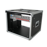 8U Vertical Shockmount Rack Case 14" Depth with Dual Top Sliding Slam Doors