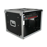 8U Vertical Shockmount Rack Case 14" Depth with Dual Top Sliding Slam Doors