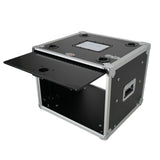 8U Vertical Shockmount Rack Case 14" Depth with Dual Top Sliding Slam Doors