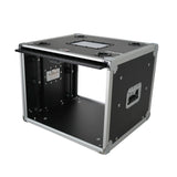8U Vertical Shockmount Rack Case 14" Depth with Dual Top Sliding Slam Doors