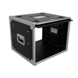 8U Vertical Shockmount Rack Case 14" Depth with Dual Top Sliding Slam Doors