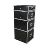 4U Vertical Shockmount Rack Case 14" Depth with Dual Top Sliding Slam Doors
