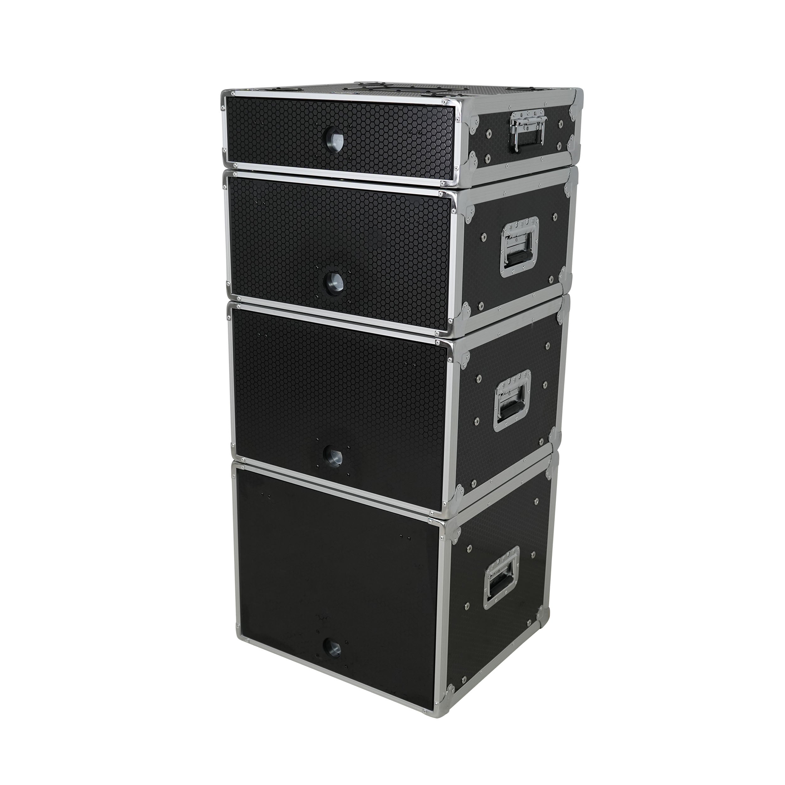 8U Vertical Shockmount Rack Case 14" Depth with Dual Top Sliding Slam Doors