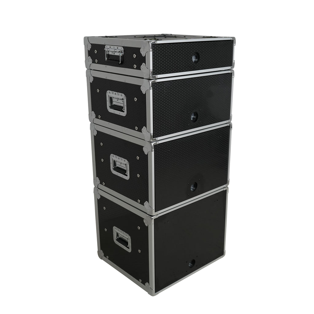 4U Vertical Shockmount Rack Case 14" Depth with Dual Top Sliding Slam Doors