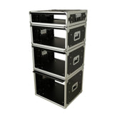 4U Vertical Shockmount Rack Case 14" Depth with Dual Top Sliding Slam Doors