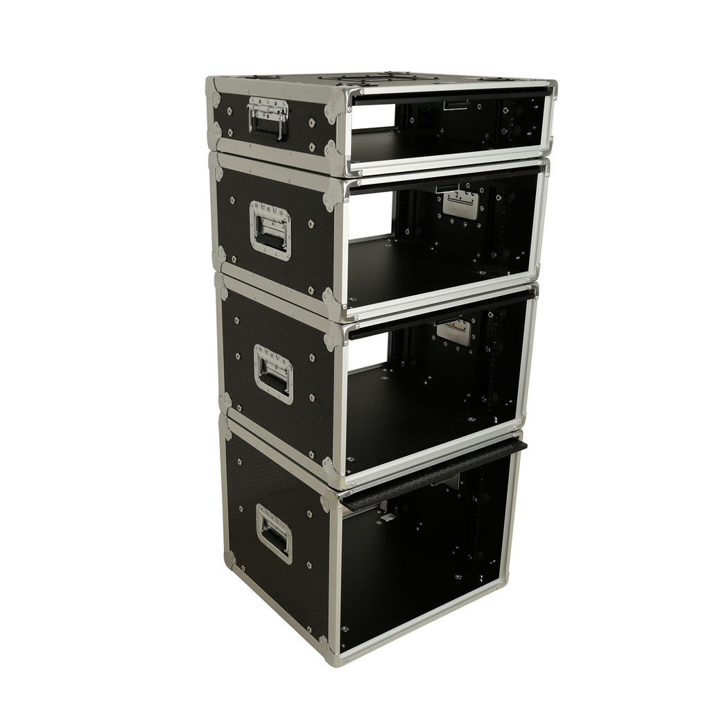 6U Vertical Shockmount Rack Case 14" Depth with Dual Top Sliding Slam Doors