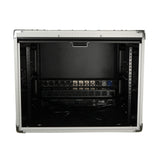 8U Vertical Shockmount Rack Case 20" Depth with Dual Top Sliding Slam Doors