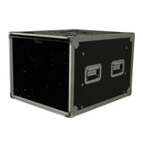 8U Vertical Shockmount Rack Case 20" Depth with Dual Top Sliding Slam Doors