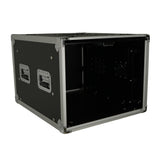 8U Vertical Shockmount Rack Case 20" Depth with Dual Top Sliding Slam Doors