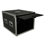 8U Vertical Shockmount Rack Case 20" Depth with Dual Top Sliding Slam Doors