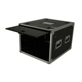 8U Vertical Shockmount Rack Case 20" Depth with Dual Top Sliding Slam Doors