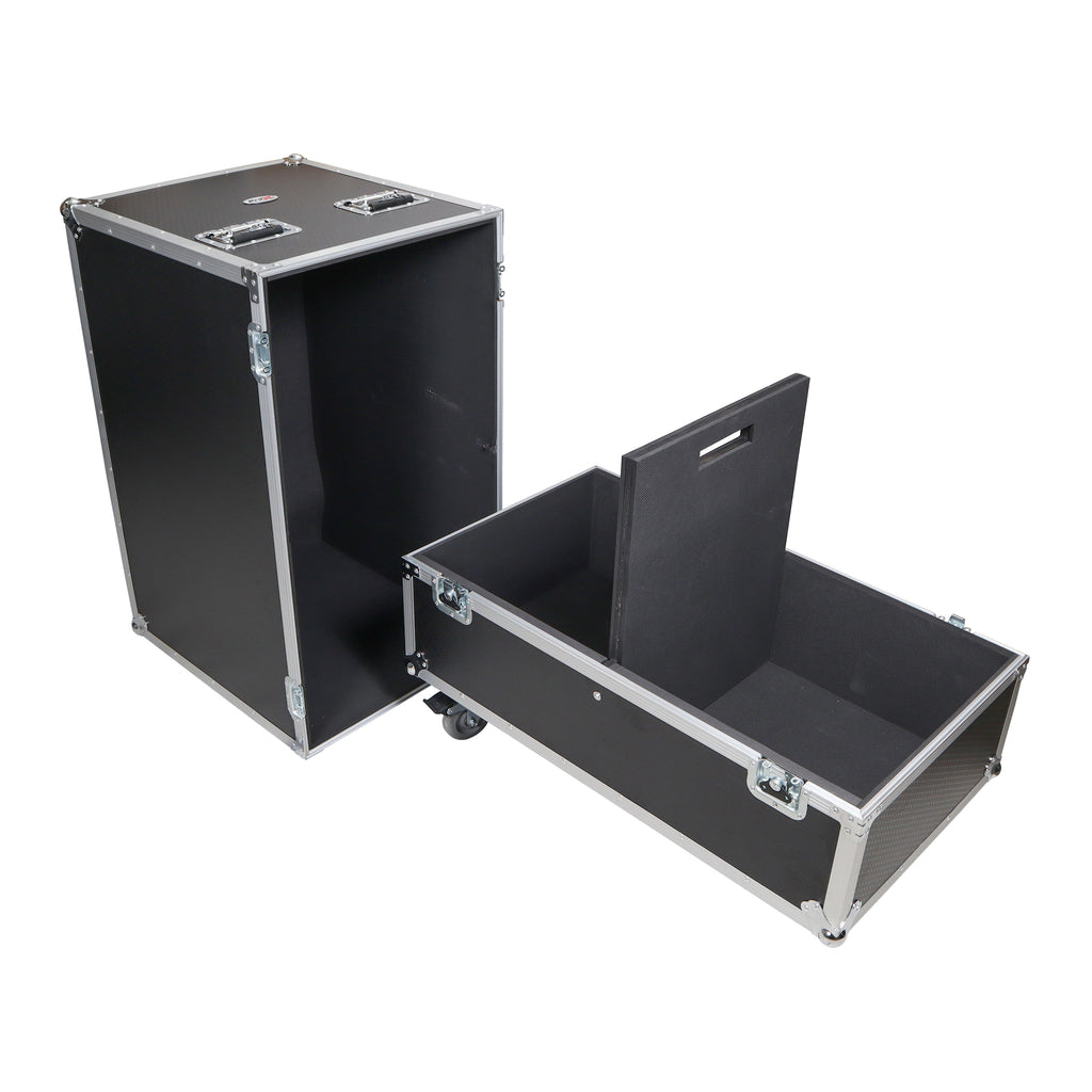 ATA Dual Speaker Flight Case For QSC KW152 RCF TTL 4-A Speakers - 33H x18Wx16L in.