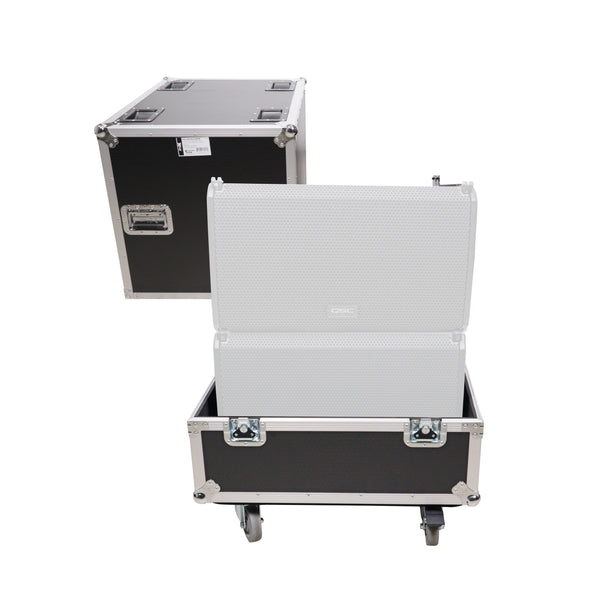 Universal ATA Speaker Flight Case for 2xQSC KLA12 LA112 FBT HORIZON VHA 112SA, Mackie DRM12A and similar sizes 30x26x22 in