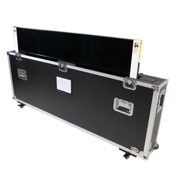 Universal Single Case for ONE 55 Inch to 70 Inch Flat Panel Monitor LED TV, Drum Shield w/ Low Profile Wheels