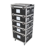 5 Tier TruckPax Utility ATA Flight Case Truck Storage Road Case with Dividers and 4" in casters – 24"x30"x68" Ext