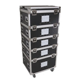 5 Tier TruckPax Utility ATA Flight Case Truck Storage Road Case with Dividers and 4" in casters – 24"x30"x68" Ext