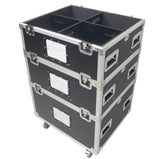 5 Tier TruckPax Utility ATA Flight Case Truck Storage Road Case with Dividers and 4" in casters – 24"x30"x68" Ext