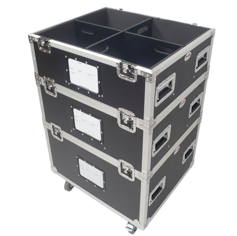5 Tier TruckPax Utility ATA Flight Case Truck Storage Road Case with Dividers and 4