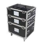 5 Tier TruckPax Utility ATA Flight Case Truck Storage Road Case with Dividers and 4" in casters – 24"x30"x68" Ext