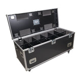 TruckPax Utility ATA Flight Case Truck Storage Road Case with Dividers Tray and 4" in casters - 24"x60"x30" Ext