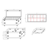 TruckPax Utility ATA Flight Case Truck Storage Road Case with Dividers Tray and 4" in casters - 24"x60"x30" Ext