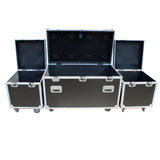 Package of 3 Utility ATA Flight Travel Storage Road Case – Includes 1-Large and 2-Half Size with 4" Casters