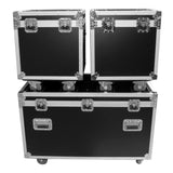 Package of 3 Utility ATA Flight Travel Storage Road Case – Includes 1-Large and 2-Half Size with 4" Casters