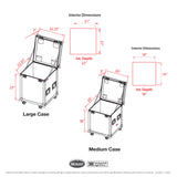 Package of 2 Utility ATA Flight Travel Storage Road Case – Includes 1-Large 1-Medium with 4" Casters