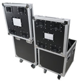 Package of 2 Utility ATA Flight Travel Storage Road Case – Includes 1-Large 1-Medium with 4" Casters