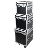 Package of 3 Utility ATA Flight Travel Storage Road Case – Includes 1-Large 1-Medium 1-Small Size with 4" Casters