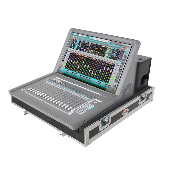 ATA Digital Audio Mixer Flight Case for Waves eMotion LV1 Classic Console with Doghouse compartment and 4x Caster wheels