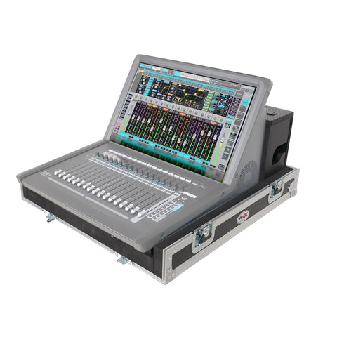 ATA Digital Audio Mixer Flight Case for Waves eMotion LV1 Classic Console with Doghouse compartment and 4x Caster wheels