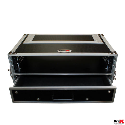 Flight Case ATA Style Rack Case 12 In. Deep 2U W-2U Drawer