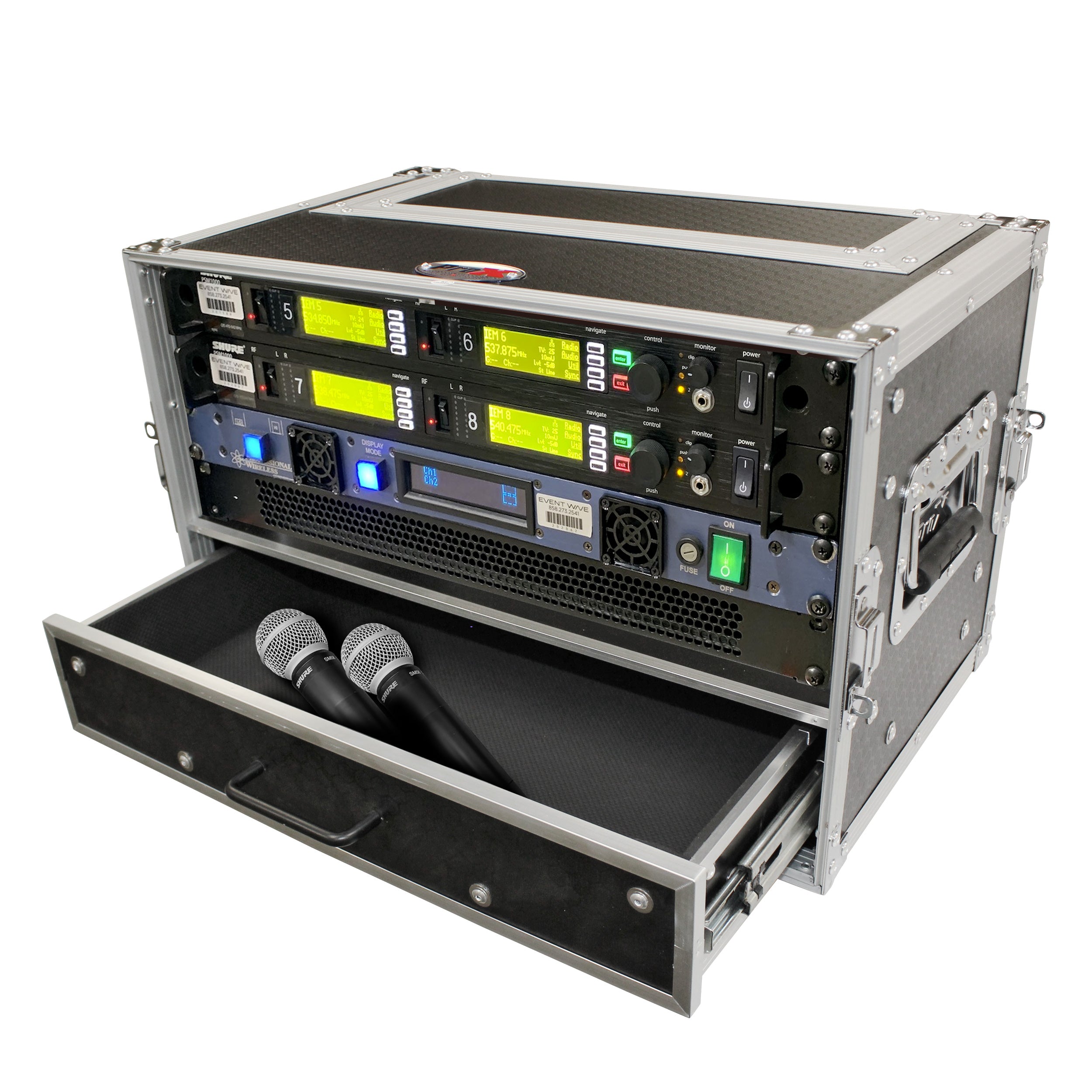 Flight Case ATA Style Rack Case 12 In. Deep 4U W-2U Drawer