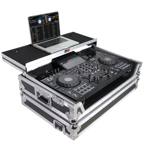 ATA Flight Case ATA Flight Case For Pioneer DDJ-REV5 XDJ-RX3 DJ Controller with Laptop Shelf 1U Rack Space and Wheels