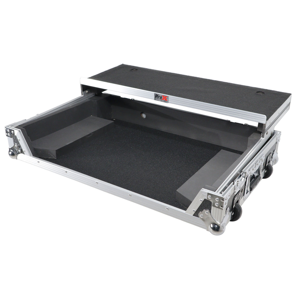ATA Style Flight Case for Pioneer DDJ-REV7 DJ Controller with Laptop Shelf Wheels and 1U Rackspace