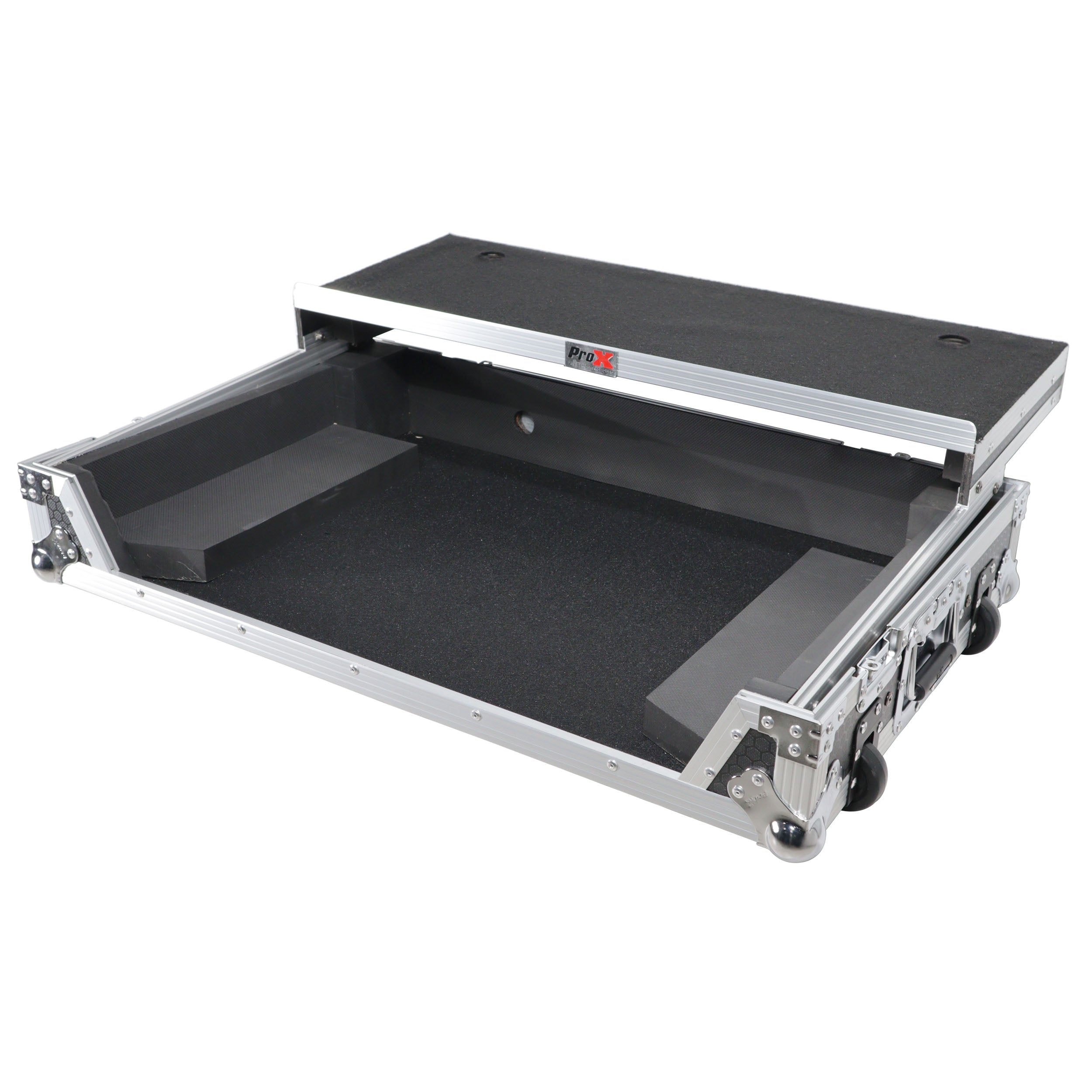 ATA Flight Case ATA Flight Case For Pioneer DDJ-REV5 XDJ-RX3 DJ Controller with Laptop Shelf 1U Rack Space and Wheels