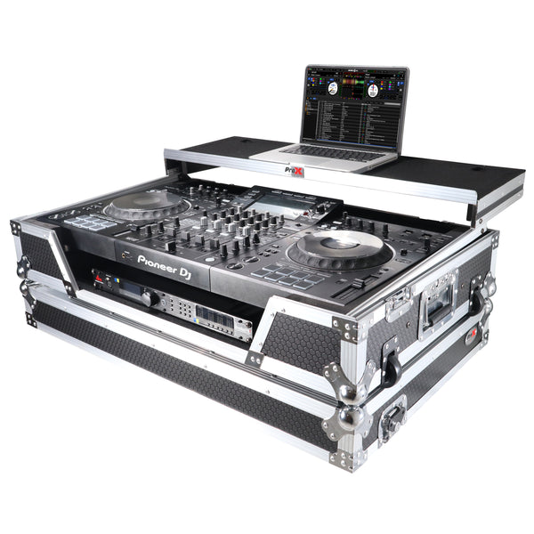 ATA Flight Case For Pioneer XDJ-XZ DJ Controller with Laptop Shelf 1U Rack Space and Wheels