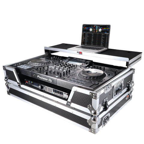 ATA Flight Case For Pioneer XDJ-XZ DJ Controller with Laptop Shelf 1U Rack Space and Wheels
