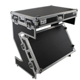 Z-Table Jr Folding DJ Table Mobile Workstation Flight Case Style with Handles and Wheels