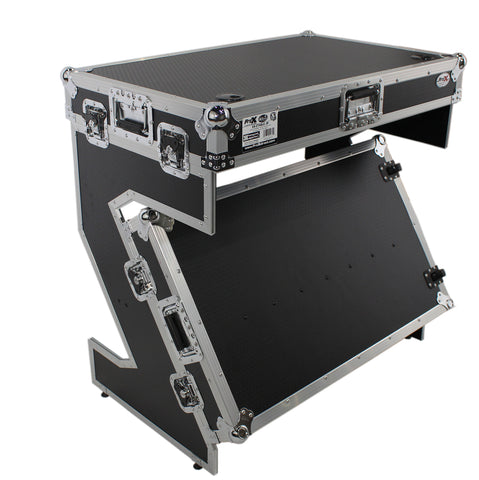 Z-Table Jr Folding DJ Table Mobile Workstation Flight Case Style with Handles and Wheels